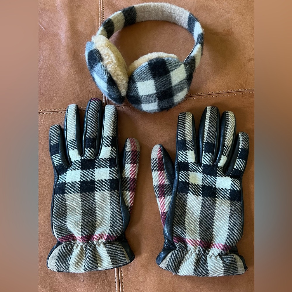 Burberry gloves and earmuffs